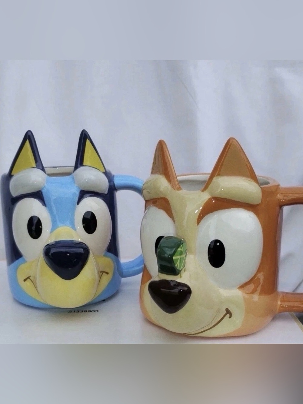 Cartoon Dog Ceramic Mug - Blue and Tan